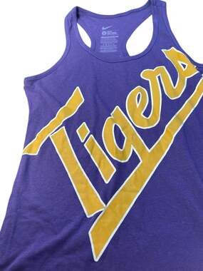 Nike LSU Tigers Women's Purple Script Tri-Blend Racerback Tank Top Size L